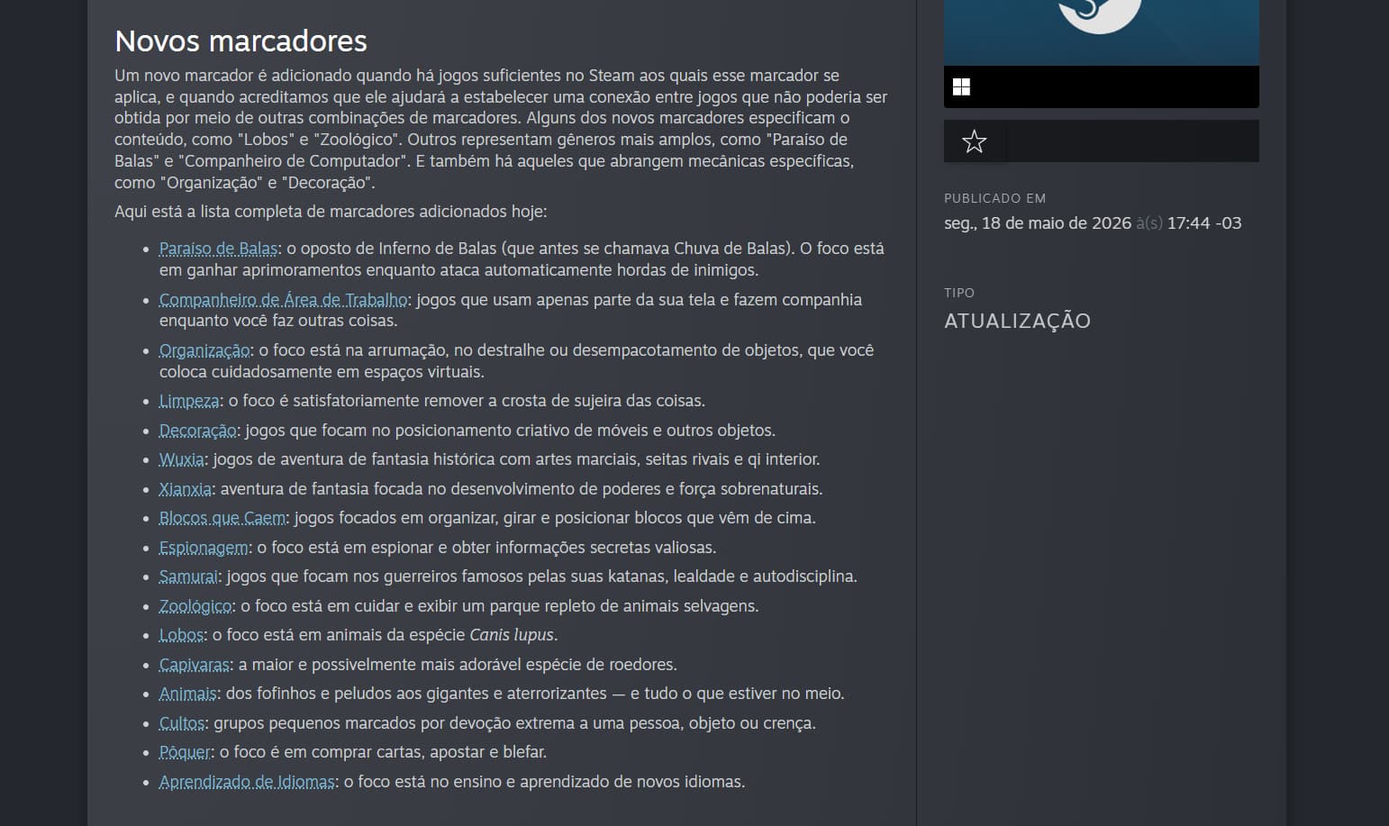 Steam tags