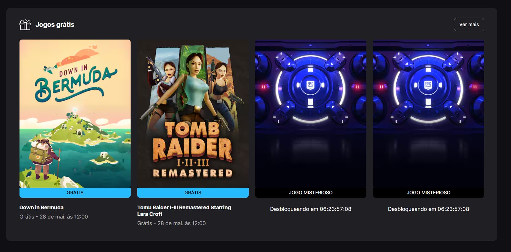 Jogos grátis Epic Games
