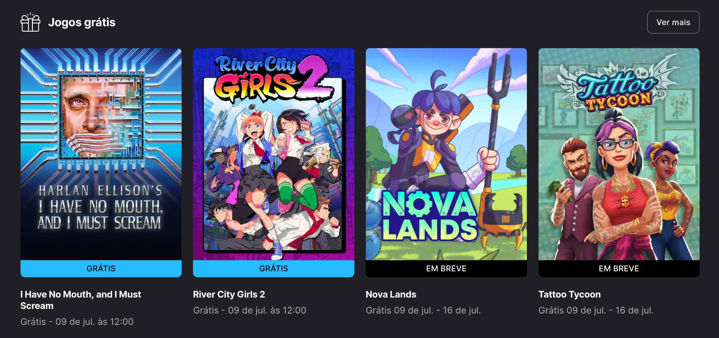Epic Games - jogos grátis