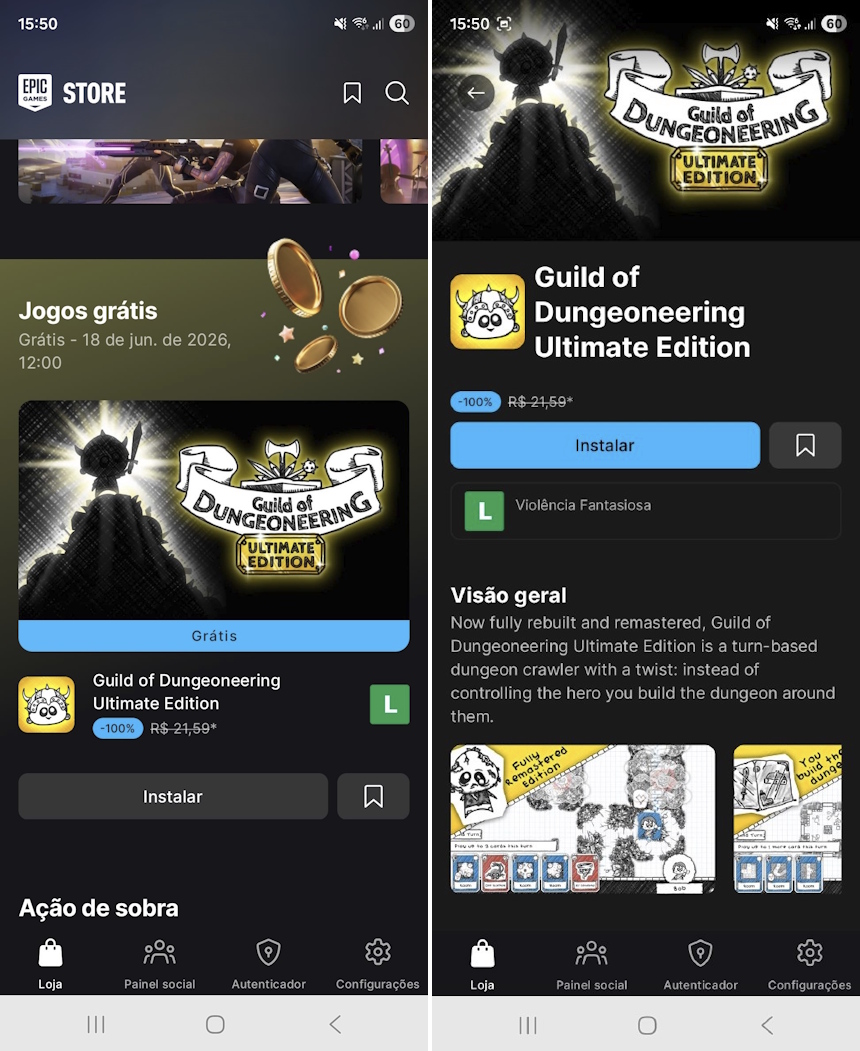 Guild of Dungeoneering Ultimate Edition - jogo grátis na Epic Games Store Mobile