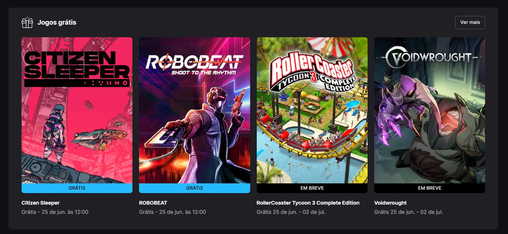 Jogos grátis Epic Games