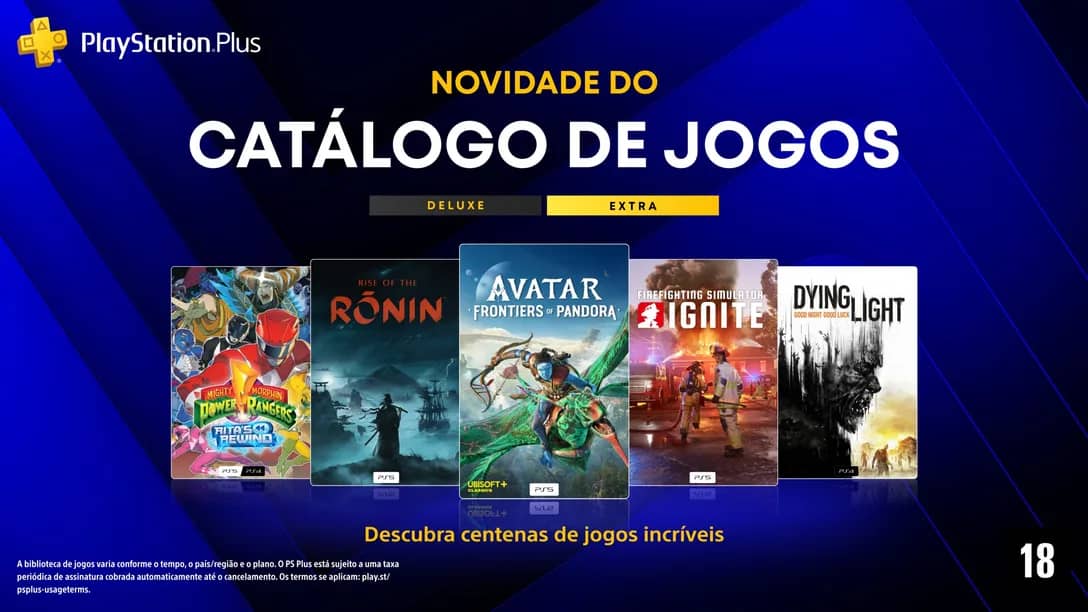 ps plus PS Plus Extra e Deluxe de julho