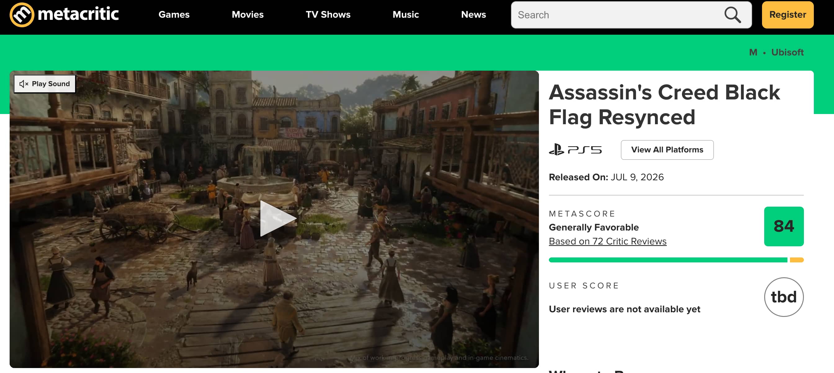 Assassin's Creed Black Flag Resynced Metacritic