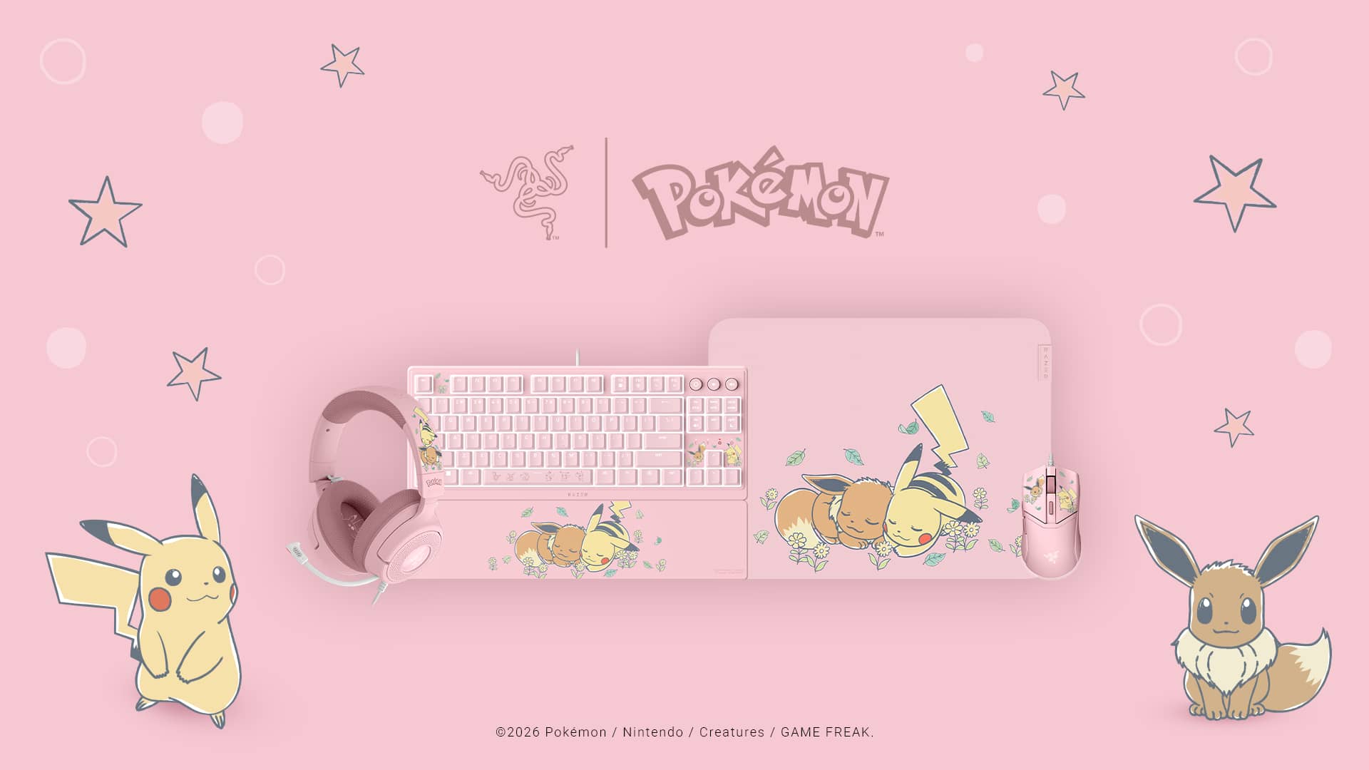 Razer nova coleção Pikachu e Eevee