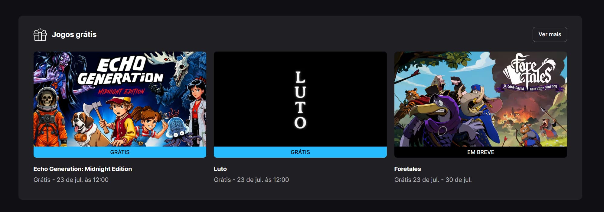 Jogo grátis Epic Games