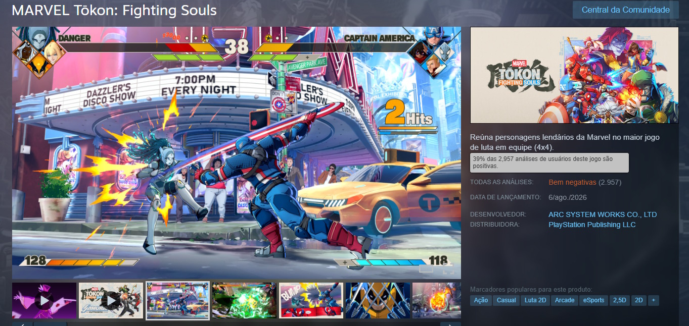 Marvel Tokon Fighting Souls - análises negativas na Steam