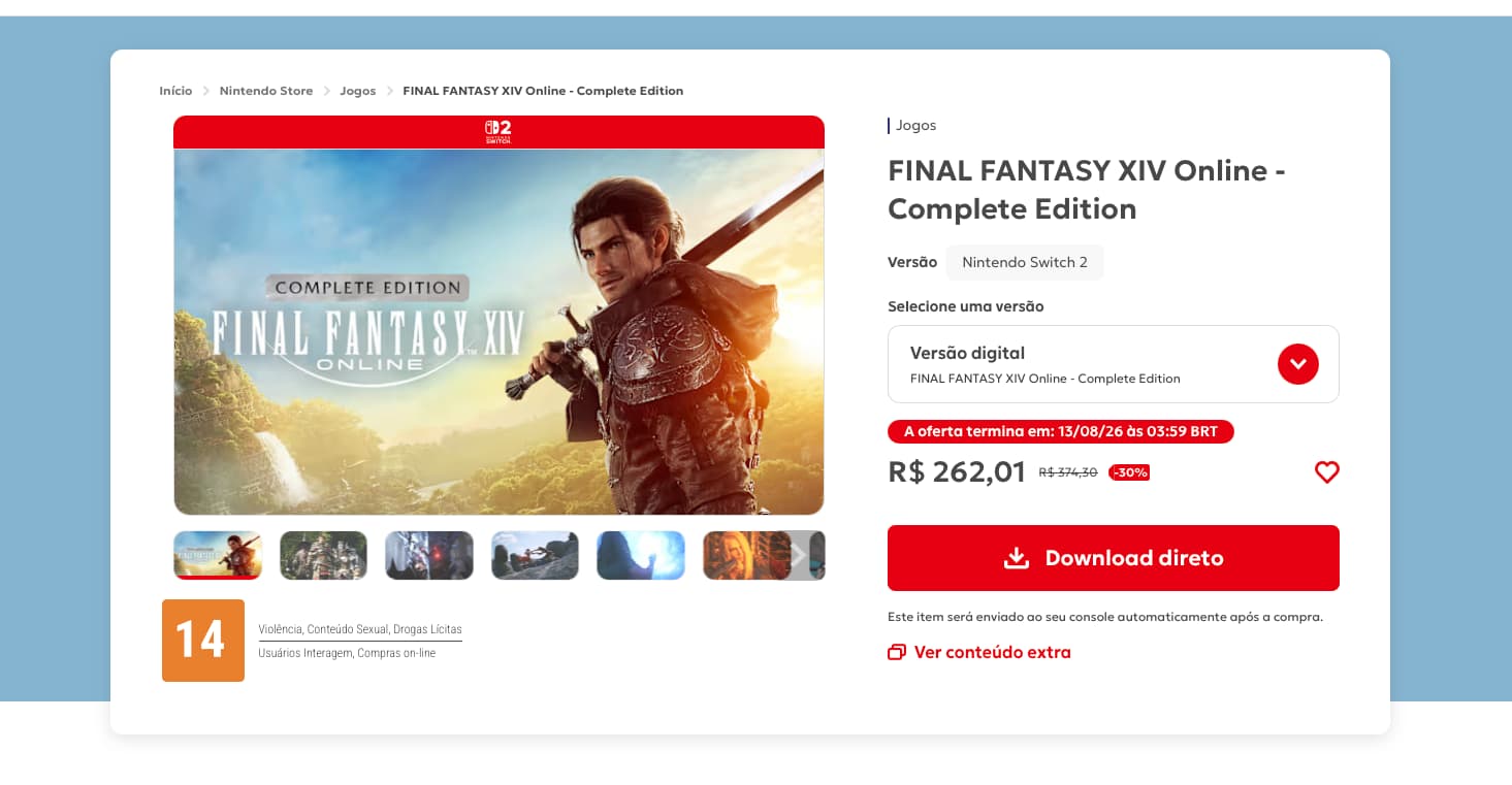 Final Fantasy 14 Final Fantasy 14 Switch 2