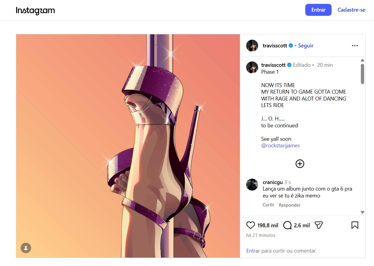GTA 6 Travis Scott Instagram teaser