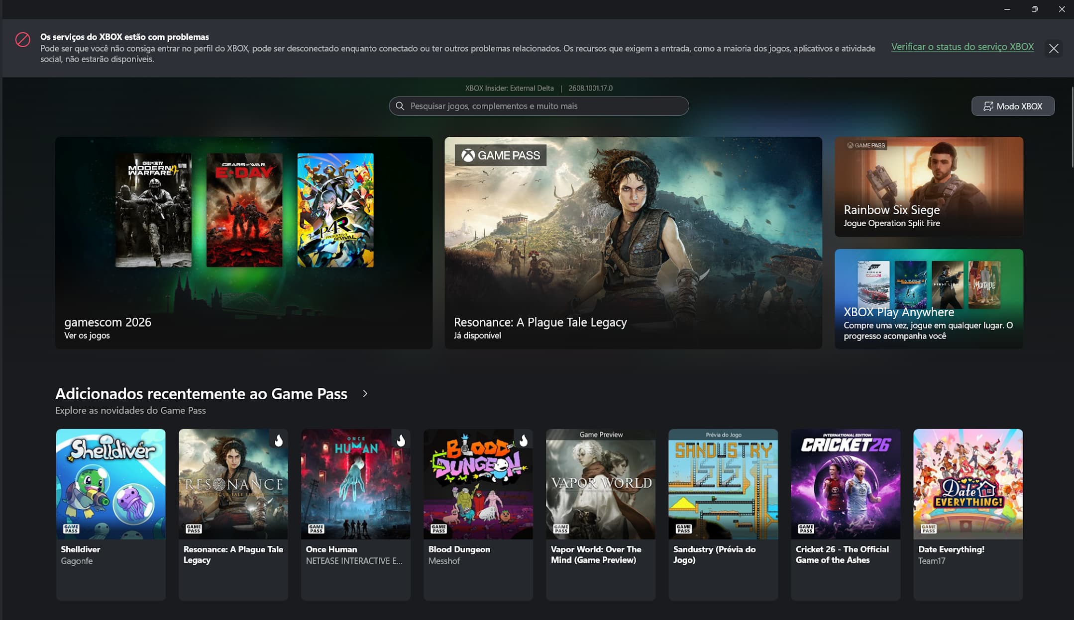 Xbox instabilidade