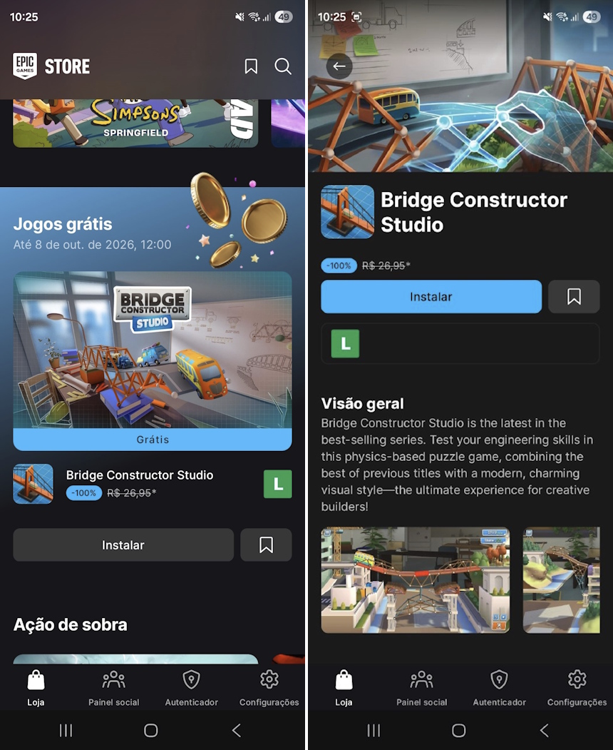 Epic Games Bridge Constructor Studio - Epic Games Store Mobile