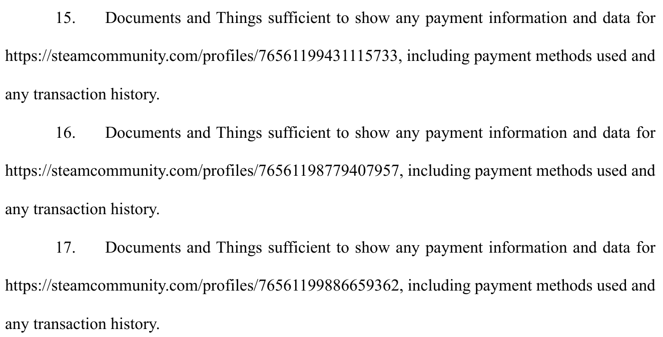 Documento de ação no tribunal da Denuvo para identificar Voices38