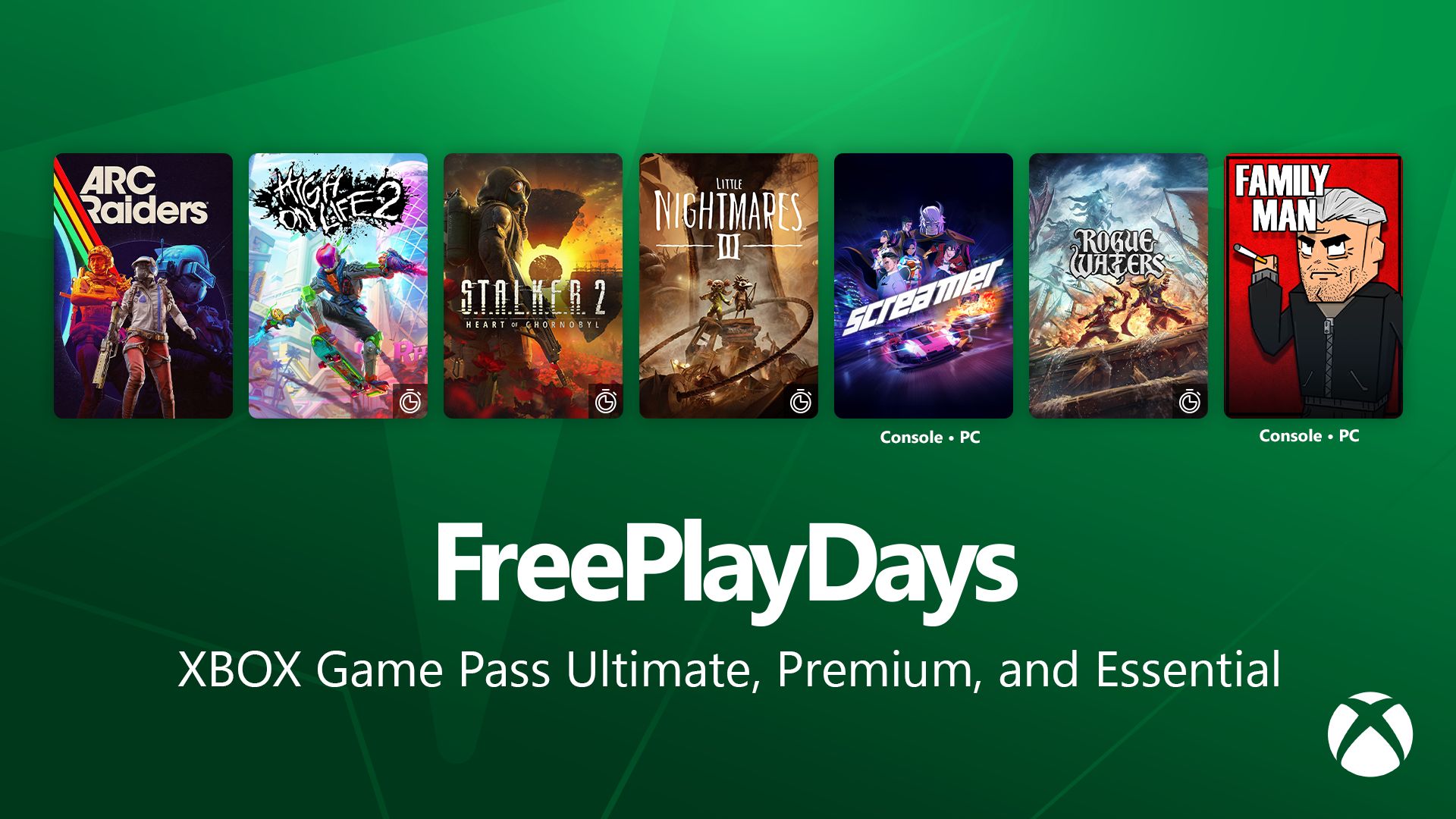 Dias para Jogar de Graça Xbox