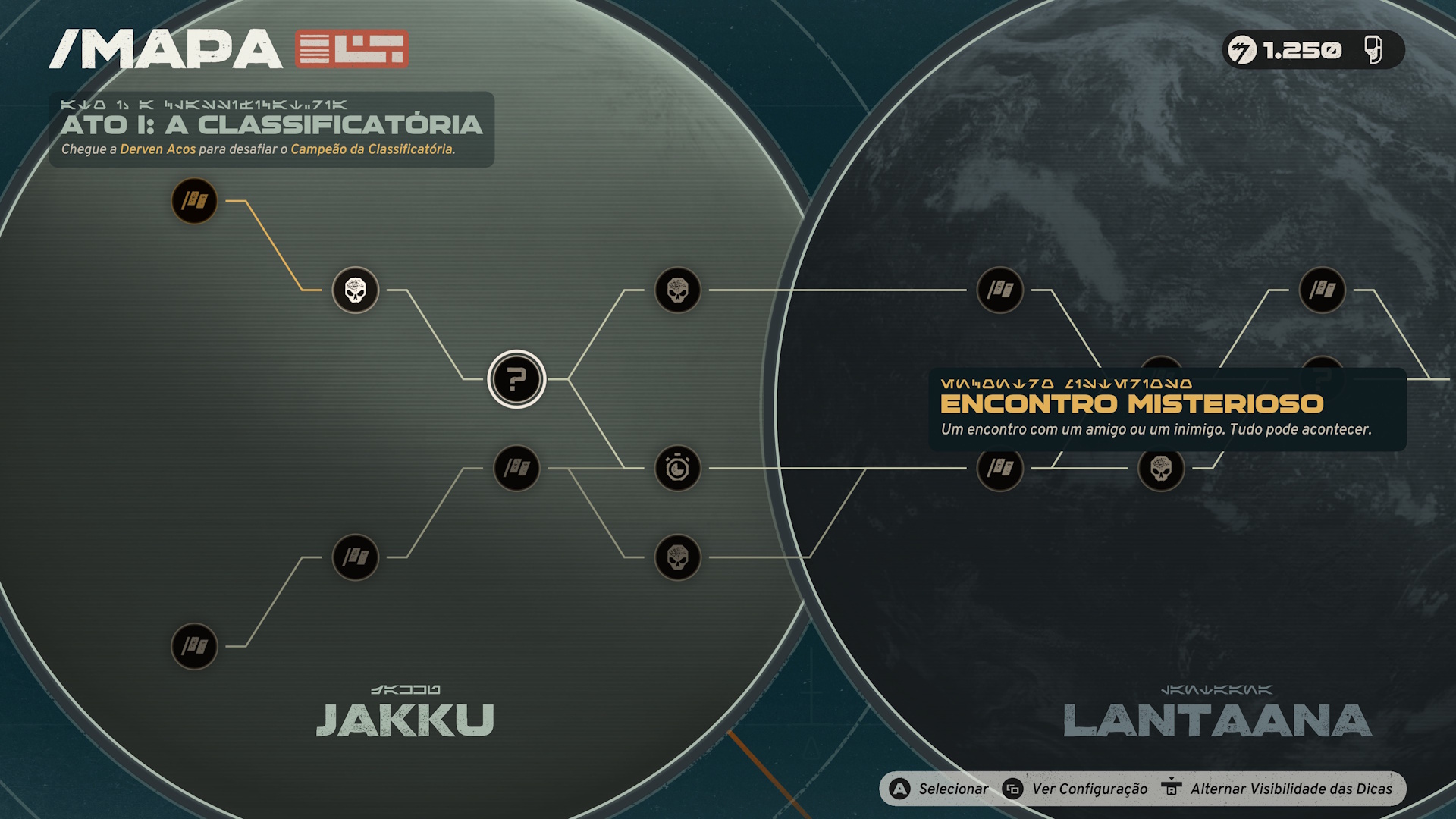 Star Wars Galactic Racer - escolhendo caminho