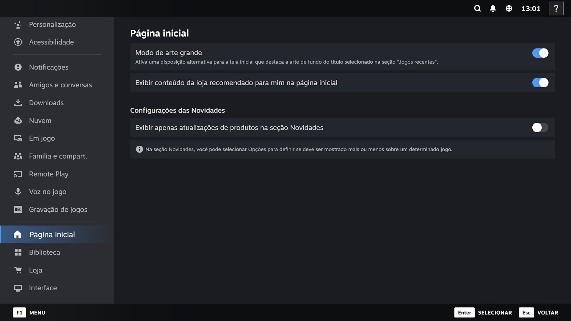 Steam Big Picture - como habilitar modo Big Art