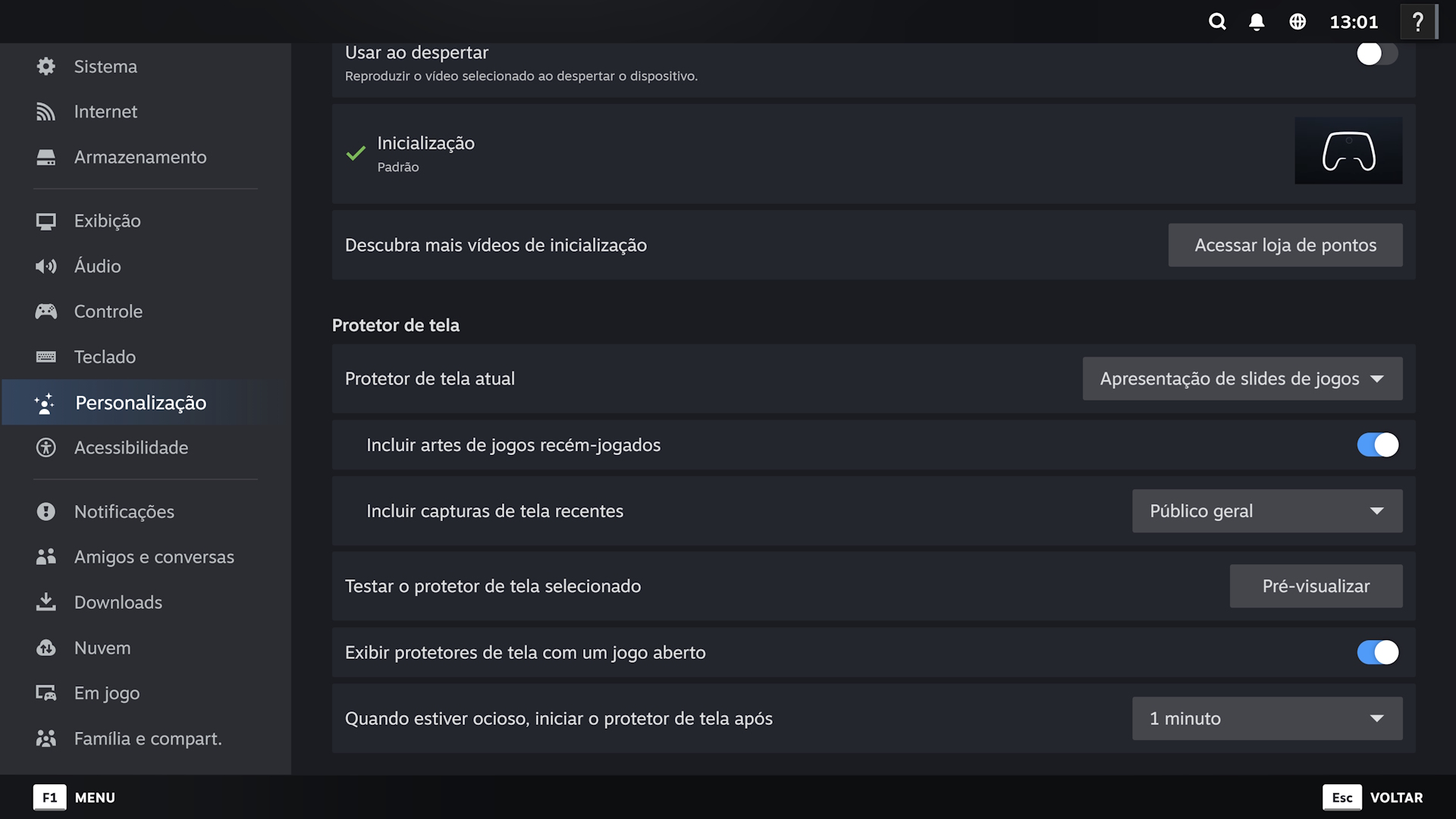 Steam Big Picture - screensaver
