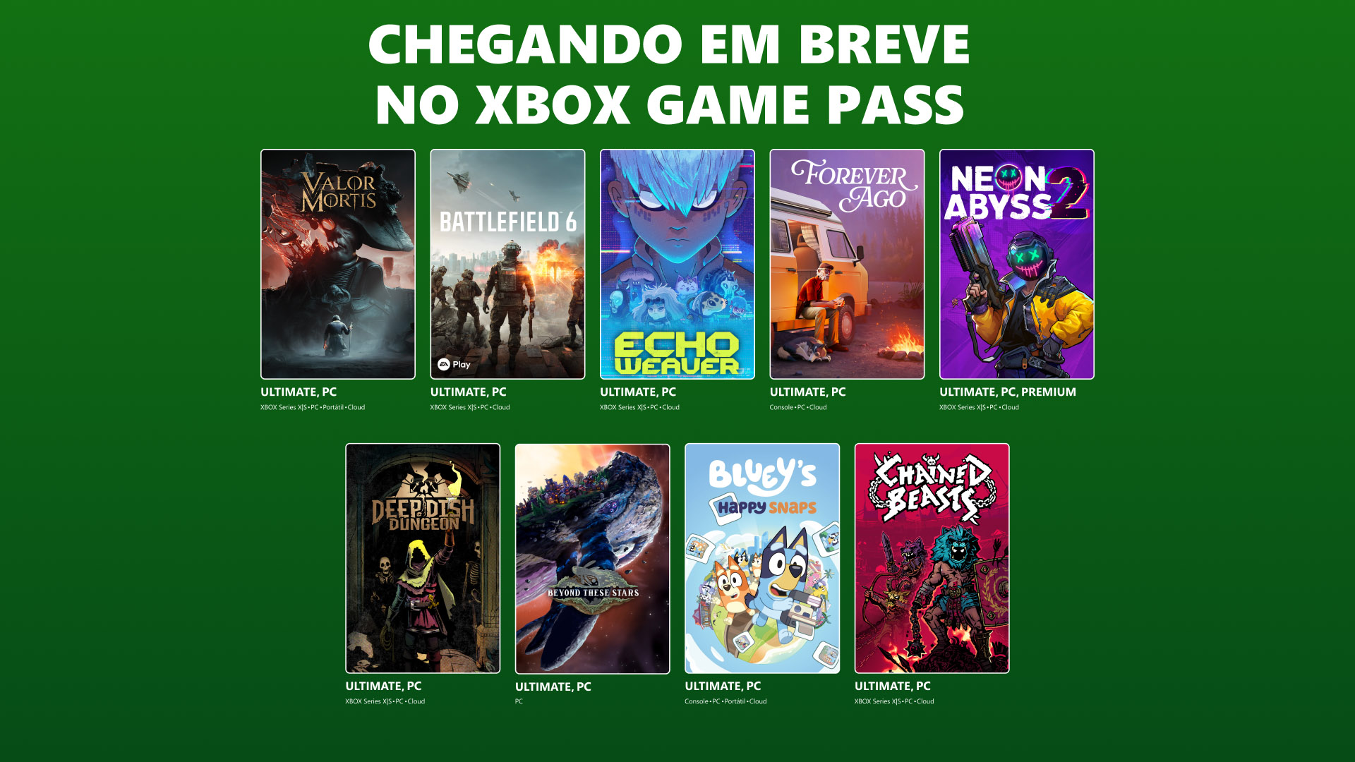 game pass Game Pass de outubro